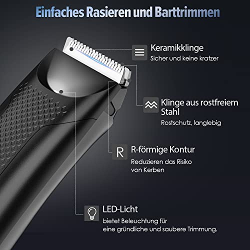 Karrong Body Groomer Herren Trimmer Intimbereich Elektrisch Rasierer, Bodygroomer mit LCD-anzeige, Wasserdicht, Kabellose Ladestation, LED-Licht, Leise Männer Trimmer - Image 3