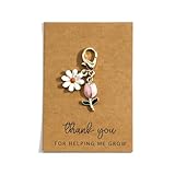 Gallkeat Dankeschön-Schlüsselanhänger, Blumen-Schlüsselanhänger mit Dankeskarte, inspirierende Geschenke für Kollegen, Freunde, Chef, Lehrer, Krankenschwestern, Kindergartenpersonal, Rosa a