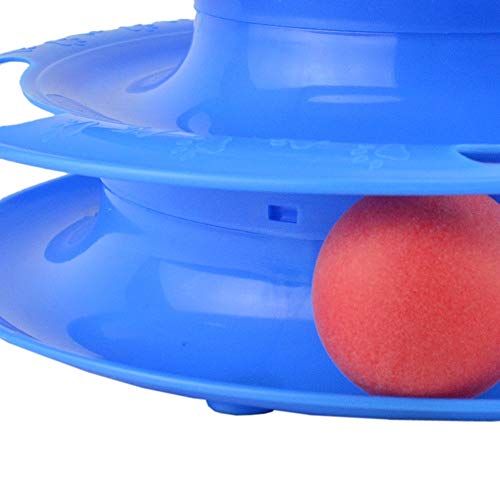 Brinquedo Torre Trilha Para Gatos 3 Níveis Azul CBRN14484