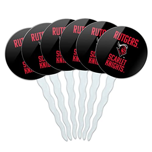 Rutgers University Scarlet Knights Cupcake Picks Toppers Decoration Set of 6