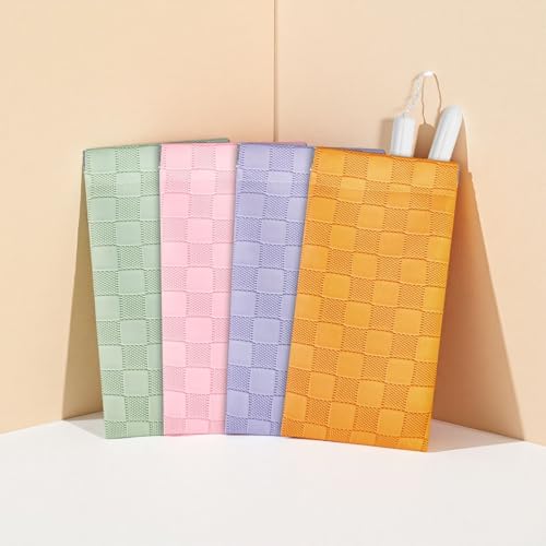 Image of Sanitary Napkin Storage Bag, 4Pcs Portable Mini Tampon Bag, Period Bag, Self-Closing Shrapnel, One-Handed Opening, Waterproof Leather PVC Keeps It Safe and Tidy