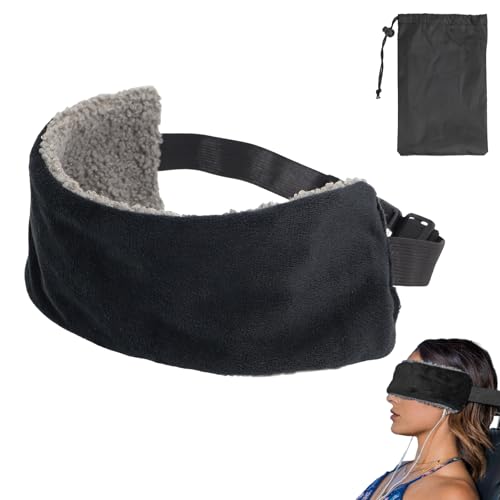 NCTNCX Correa para la cabeza de avión para dormir, reposacabezas para avión, cojín de viaje con antifaz para los ojos, cojín con banda para el asiento para viajes en avión, cómodo y ahorra espacio