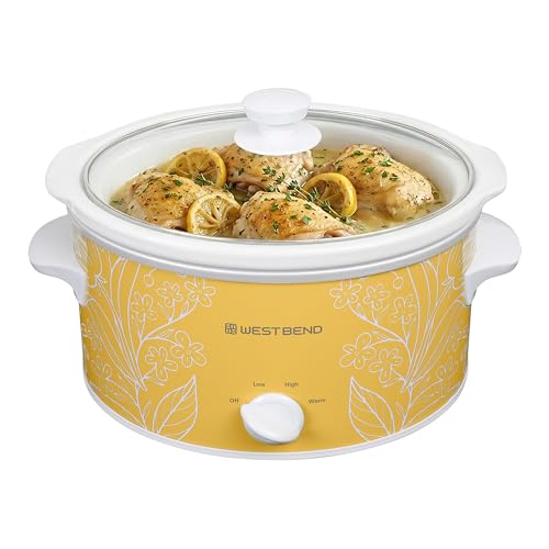 West Bend 4-Quart Manual Slow Cooker 3 Cooking Settings,