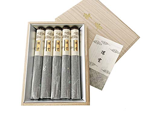 Amazon.co.jp: 日本香堂 瑞雲 桐箱 短寸 5入 61702 茶 0.12㎏ 線香