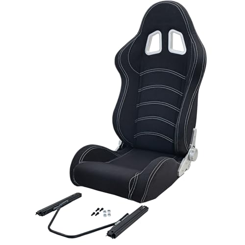 Tenzo-R Sportsitz Halbschalensitz Stoff Schwarz Grau mit 405er Laufschienen