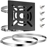 SYUNASYU 防犯カメラ 取り付け金具 ポール 取付金具 防犯カメラ ブラケット スタンド ハウジング 円柱 角柱 すぐ使える フルセットステンレスバンド 2本 ボルトセット 4式付属 センサーライト 屋外 取り付け金具 (黒・1個)