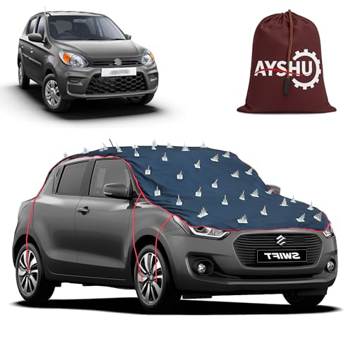 Image of AYSHU Water-Resistant Spike Car Cover for Maruti Alto 800 LXi - Protects from Dogs, Monkeys, Dust, Sunlight & UV - Full Roof Universal Fit