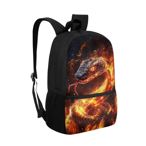Showudesigns Fire Snake Backpack for School Boys 8-9 10-12 School Bags Middle High Bookbag Back Packs with Front Pocket Students Schoolbag Back To School Daycare Daypack Satchel2