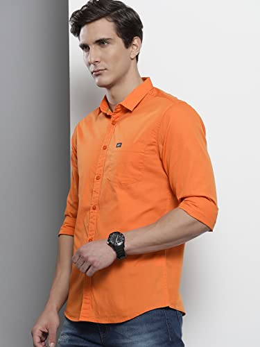 Image of The Indian Garage Co Men Slim Fit Solid Full Sleeves Cutaway Collar Casual Shirt