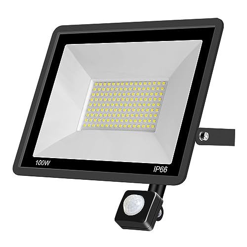 Projecteur LED IP66 100W avec détecteur de mouvement PIR pour éclairage extérieur de jardin