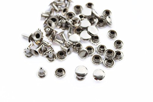 Trimming Shop Single Cap Studs Tubular Rivets for Clothing Repair & Replacement, Bag, Belt, Leathercraft, Dog Collar, Art & Craft (8mm x 8mm, Silver, 100pcs)