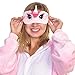 ToBeInStyle Damen passende Einhorn-Schlafmasken und Sherpa-Futter Hausschuhe - Pink - Einheitsgröße