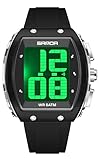 Gosasa Men’s Talking Digital Watch Large Face LED 5ATM Waterproof Shockproof Sports Wristwatch with Voice Time, Alarm, Timer, Backlight, Easy Read Display