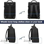 Rolling Backpack Waterproof Commuter Backpack with Wheels for Business, Laptop Compartment for 15.6-Inch Laptop, Wheeled Carry-On Bag for Adults - Image 5