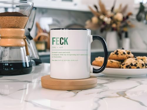 Taza de café divertida de cerámica multicolor 11 onzas miniatura 5
