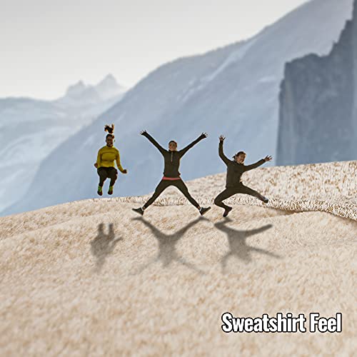 KAWAHOME Summer Knit Blanket Lightweight Soft Breathable Cozy Fuzzy Heather Jersey Comfortable Thin Blanket for Couch Sofa Bed Queen Size 90X 90 Inches Camel and White - Thumbnail 3