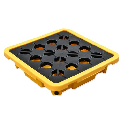 Plate-Forme Anti-déversement et Palette de Confinement Jaune et Noir pour Barils