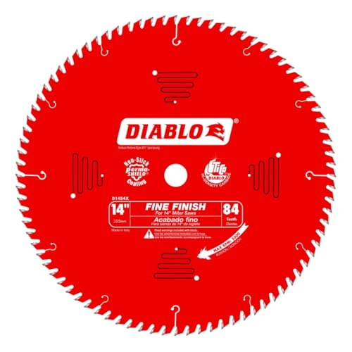 Image of Diablo Fine Finish Saw Blade with Tico Hi - Density Carbide and Perma-Shield - Ideal for Wood, Plywood and Melamine - 14 inch Diameter, 84 ATB Teeth - D1484X