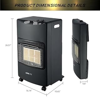 Propane Radiant heater, 18,000 BTU Warm Area up to 450 sq. ft, Suitable for 20lb 30lb Propane.Portable LP Gas Heater for Garages, Workshops and Construction Sites (Foldable)