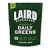 Laird Superfood Prebiotic Daily Greens Powder – Essential Vitamins & Minerals - Prebiotic Fiber, Adaptogen and Fruits & Vegetables – Supports Gut Health – Non-GMO, Vegan - 7.8 oz Bag, Pack of 1