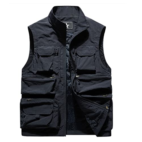 Gilet d'extérieur décontracté veste homme mi-saison avec poches loisirs randonnée