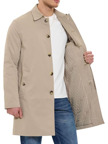 Redbridge Übergangsmantel Kurzmantel mit Knopfleiste und Kragen Eleganter Mantel für Frühjahr und Herbst für Business und Smart Casual Beige XXL