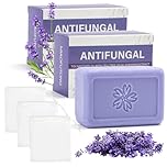 3 PCS Tea Tree Antifungal Soap Bar, Natural Tea Tree Oil Soap for Face Body Hand - Fights Acne, Relieves Fungal Skin, Controls Oil, Clears Pores, Prevents Breakouts, Soothes Fresh Skin (3, Purple)