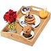 Serving tray bamboo - wooden tray with handles - Great for dinner trays, tea tray, bar tray, breakfast Tray, or any food tray - good for parties or bed tray