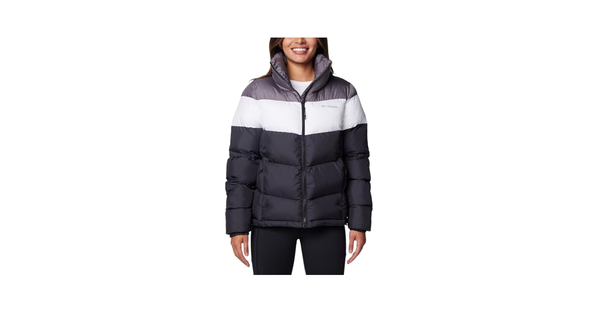Columbia Women's Puffect II Colorblock Jacket, Black/White