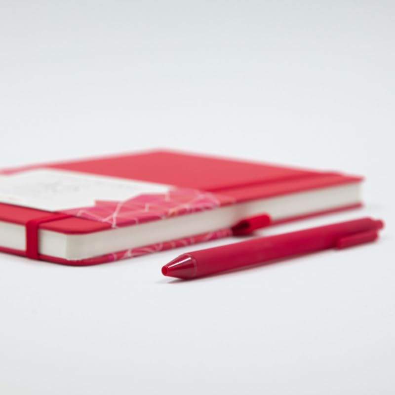 Image of Kitabby VIVID Notes A5 Hard Bound Notebook with Pen - Red | Elastic Band & Pen Loop, 192 Pages, 80gsm Natural Shade Paper, Polymer Coated Paper Cover