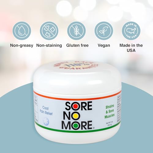 Image of Sore No More Cool Relieving Gel for Muscles & Joints Aches & Pains Associated with Strains, Bruises & Sprains | Absorbs Quickly with a Refreshing Lemon Aroma | 8 oz Jar (Pack of 2)