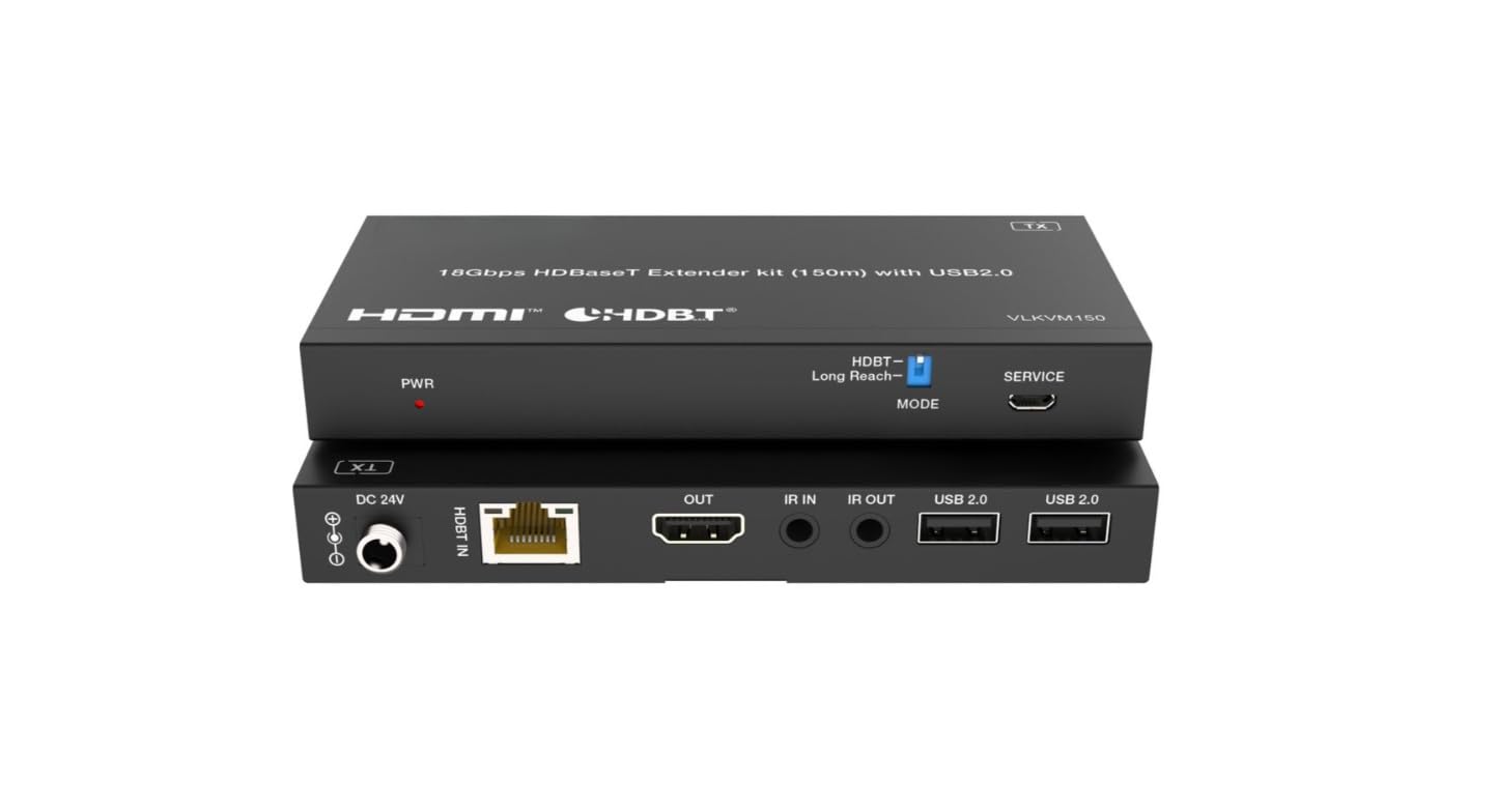 Extensor KVM HDMI 4K 60Hz con USB 2.0 a cable Cat6a/Cat7, hasta 150 m