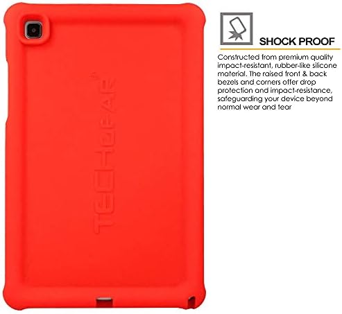 TECHGEAR Bumper Case fits Samsung Galaxy Tab A7 10.4" 2022/2020 (SM-T500 / SM-T505 / SM-T509) Rugged Shockproof Soft Silicone Easy Grip Anti-Slip Case with Screen Film, Kids Proof Case [Red]