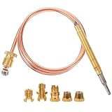 HONMEET Thermoelement Ersatzthermoelement mit Flammensicherung für Kaminofen Herd und Grill Zuverlässiger Temperaturfühler für Heizgeräte und Bbq grill Zubehör