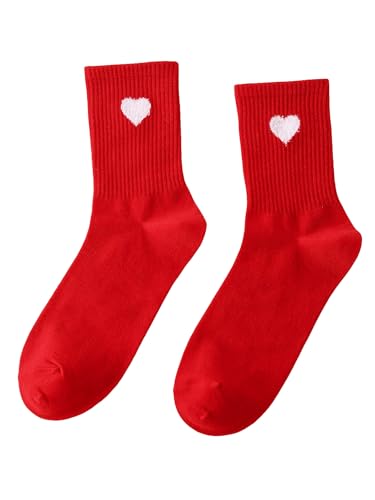 SHENHE Women's Embroidered Patterned Cute Crew Socks Breathable Soft Above Ankle Socks