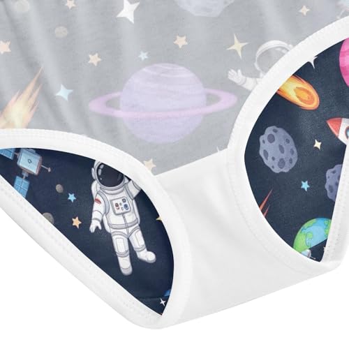 Astronauts Girls Underwear, Toddler Girl Briefs, Cotton Underwear Girls, 2–8 Years4