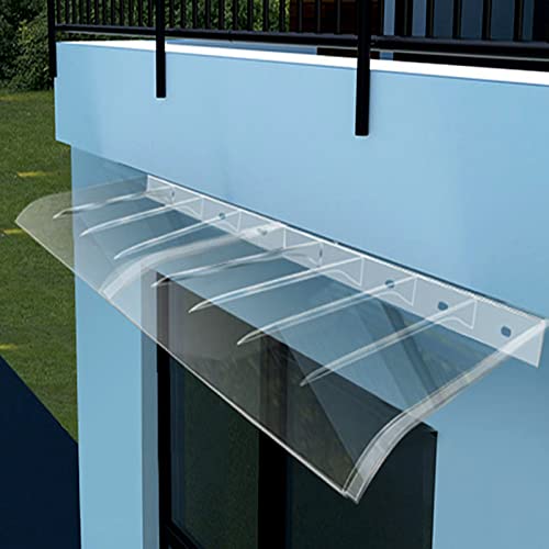 Auvent de porte d'entrée invisible anti-UV avec abri de pluie incurvé