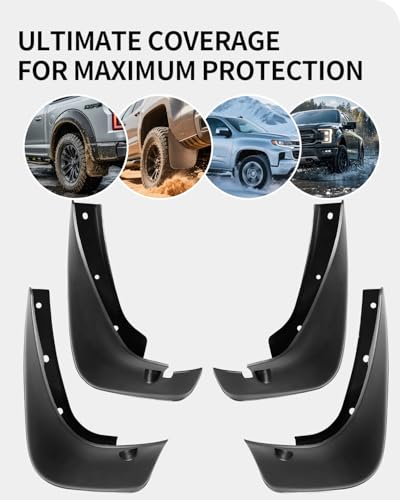 Image of Mud Flaps for Toyota Highlander 2003-2006, Heavy Duty No-Drill Mud Guards & Splash Guards, All-Weather Protection (Set of 4)