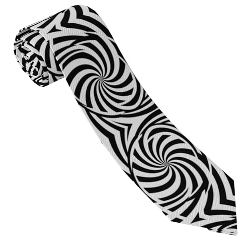 SVEFDOC Men's Black And White Stripes Abstract Pattern Skinny Ties Necktie for Wedding Party, Holiday, Uniform Suit, Durable Various Patterns Gentlemen Tie Necktie