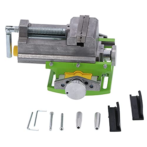 Klanata Heavy Duty Metal Milling Vise, 3-Inch Drill Press Cross Slide Compound Vise Holder with Bench Mount for Milling Machines