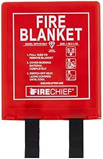Firechief BPR1/K100-P Fire Blanket, Rigid Case, 1.1 m x 1.1 m, Red