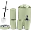 CERBIOR Bathroom Accessories Set Bath Ensemble Includes Soap Dispenser, Toothbrush Holder, Toothbrush Cup, Soap Dish for Decorative Countertop and Housewarming Gift (Apple Green)