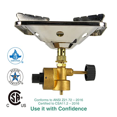 KOMAN-Camp-Gas-Stove-Camping-Propane-Stove-Portable-Bottletop-Backpacking-Stove-Adjustable-10000BTU-Burner-for-Outdoor-Camping-Hiking-Fishing-CookingFuel-by-16-Oz-Propane-Camping-Cylinder-Propane-not-