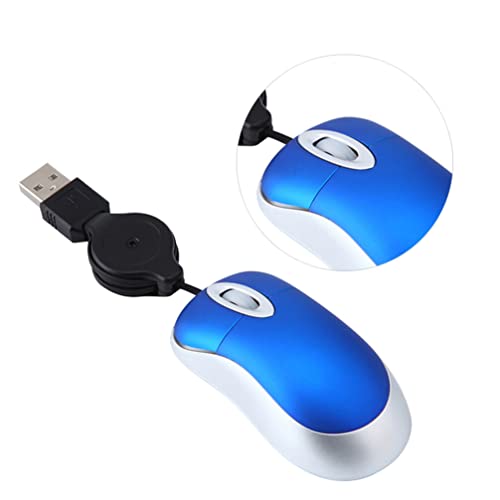 Image of Hemobllo Mini USB Wired Mouse 3-Pack Compact Portable Optical Mouse 1000Dpi Retractable Cord Travel Computer Compatible with Laptop Pc