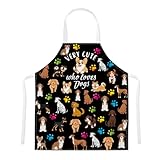 DOKRIN Delantales,Delantales creativos con dibujos de animales, resistentes al aceite y a las manchas, para perros y adultos, ideales para las tareas de cocina.