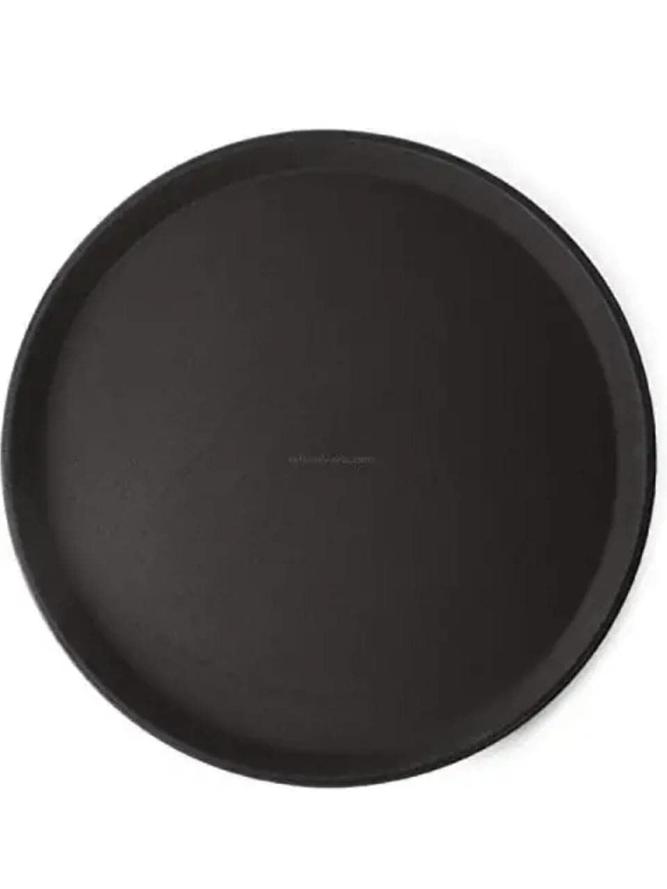 Shoppers Hub PNQ 16 Inches Round Non-Breakable Anti-Skid Super Fibre Glass Service Tray With Heavy Rubber Grip for Bars, Pubs & Restaurants (Black)