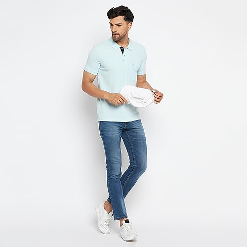 Image of Duke Stardust Men Polo Neck Half Sleeve Cotton T-Shirt (SD55 Powder Blue M)