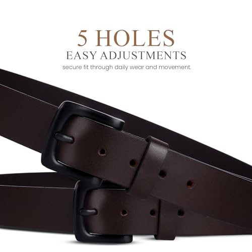Image of Genuine Leather Belt for Men Formal & Casual Wear - Belts for Men Leather Original, Durable Buckle - Belt for Man - Gift for Husband, Father, Friend