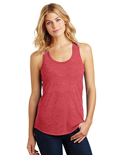 District Made Perfect Tri Racerback Tank (DM138L) Red Frost, XL