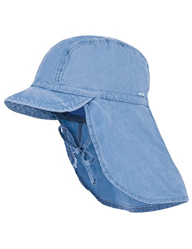 maximo Jungen Schildmütze, Nackenschutz, Bindeband, Waschoptik Mütze, Blau (Denim Blue 40), 55